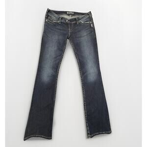 Silver Jeans Tuesday 16 1/2" Woman's Size 29/33 Bootcut Dark Wash Denim Y2K